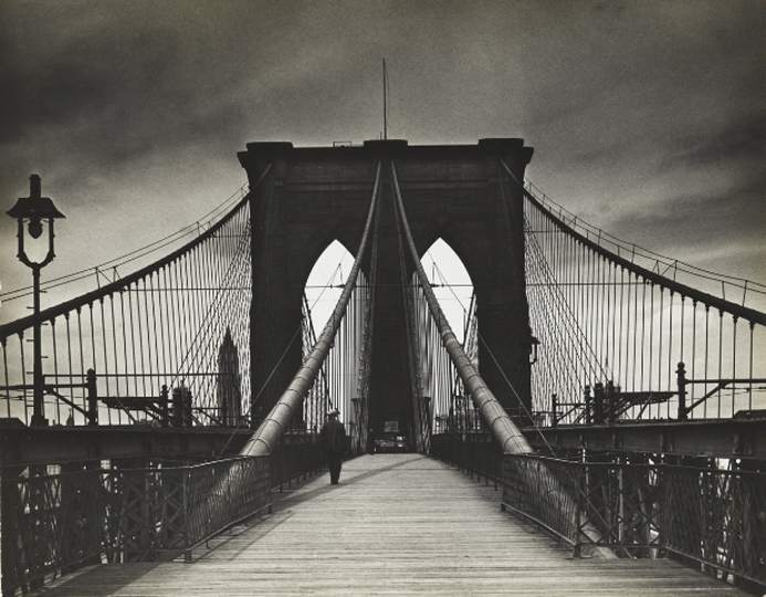 Alexander Alland, Untitled (Brooklyn Bridge), 1938, gelatin silver print.  The Jewish Museum, New York, Purchase: William and Jane Schloss Family Foundation Fund.  © Estate of Alexander Alland, Sr.