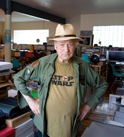 Jonas amid his personal archives. Photography by Derek Peck