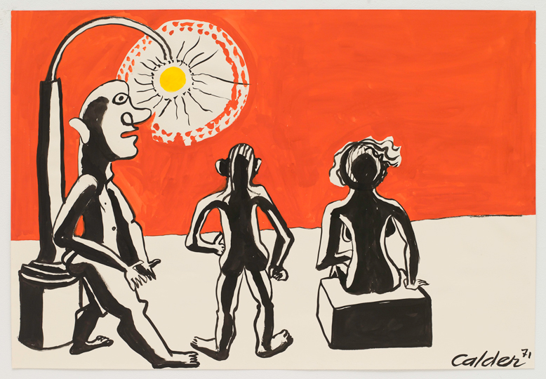 <em>Alexander Calder</em>
Under the Lamplight, 1971 gouache on paper 29-1/2 x 43-1/2 inches © 2011 Calder Foundation, New York / Artists Rights Society (ARS), New York Photo by: Kerry Ryan McFate / Courtesy The Pace Gallery