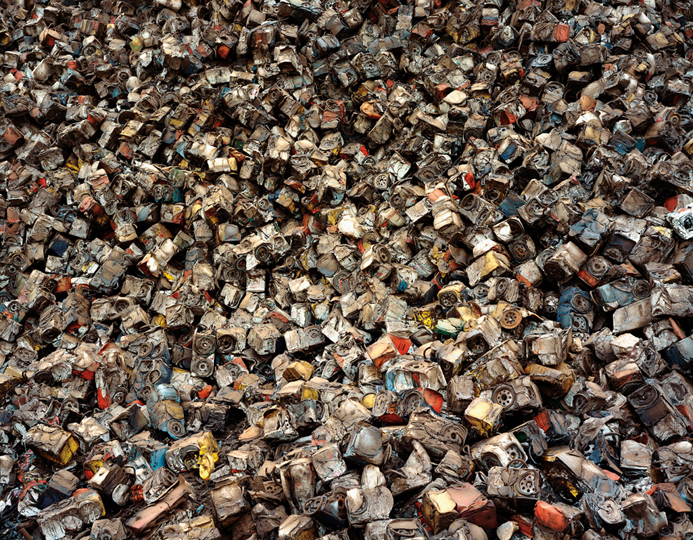 <strong>Densified Oil Filters #1</strong>,  Hamilton, Ontario 1997/Edward Burtynsky Photography