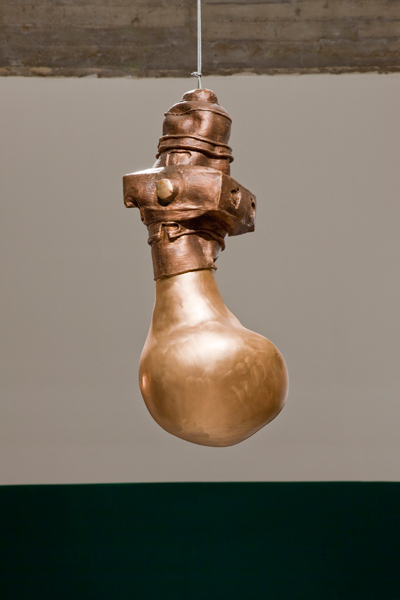 <em>Zhang Xiaogang</em> Lamp No. 2, 2009 bronze 30-1/2 x 12-1/2 x 13 inches © 2011 Zhang Xiaogang Photo courtesy The Pace Gallery 