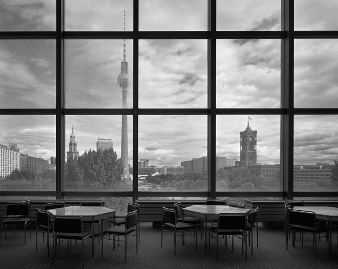 Canteen with view facing Marx Engels Forum, 1996.