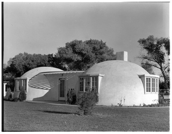 A newly-completed double-bubble house, 1942.