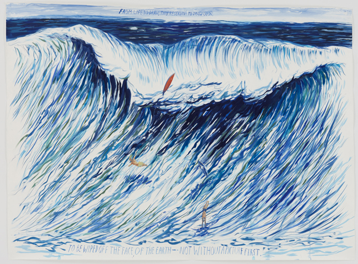 Raymond Pettibon No Title (But the sand...), 2011. Courtesy the artist, David Zwirner, New York & Regen Projects, Los Angeles. Photograph by Adam Reich