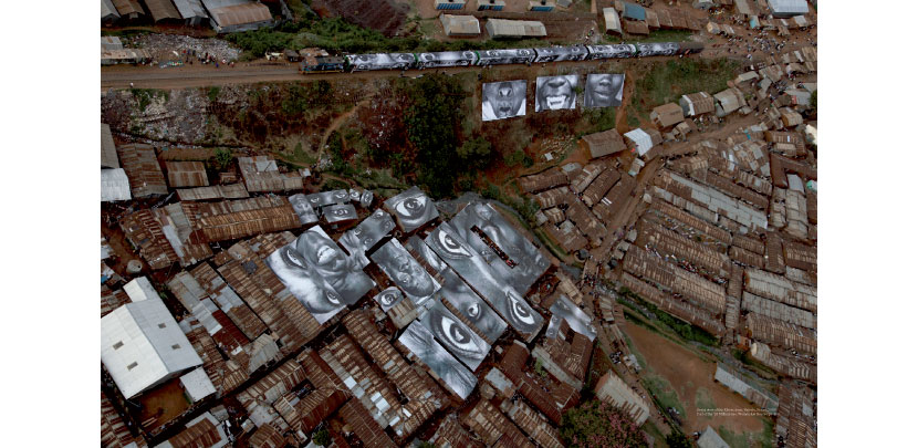 JR. Aerial view of the Kibera slum, Nairobi, Kenya, 2009. Part of the ‘28 Millimetres, Women Are Heroes’ project.