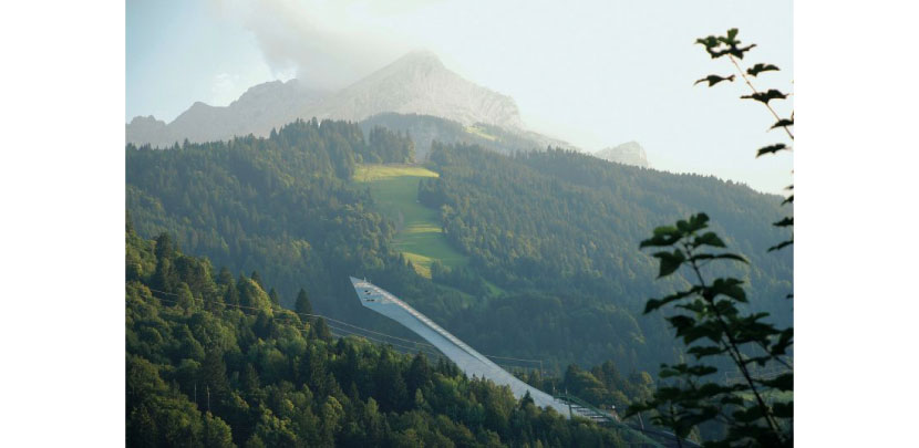 Olympic Ski Jump, Garmisch-Partenkirchen, Germany, by Terrain: Loenhart & Mayr BDA Architects and Landscape Architects.  Courtesy of archive_terrain.de.  Remota Hotel, Puerto Natales, Patagonia, Chile, by German del Sol. Courtesy of Guy Wenborne.