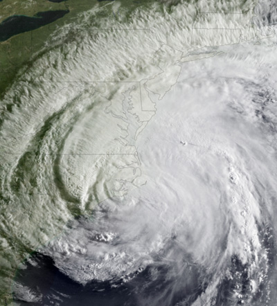 Hurricane Irene Makes Landfall - Visible Satellite Image