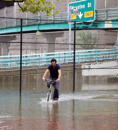 Flooding in East River Park, NYC