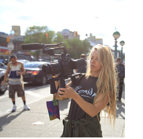 Director Crystal Moselle on the set of THE WOLFPACK, a Magnolia Pictures release. Photo courtesy of Magnolia Pictures. Photo credit Megan Delaney.