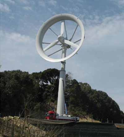 Rendering of mid-size 100 kW wind lens turbines/Kyushu University, RIAM