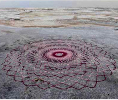 Atefeh Kash and Tarah Goodarzy's crocheted fiber installation in Iran (photography by Sharnaz Zarkesh)