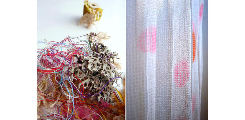 Fiber work and images by Abigail Doan (left) and Mackenzie Frere (right)